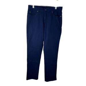 Lands’ End Boys Navy Blue Straight Leg Pants Size 16 Cotton Stretch Uniform